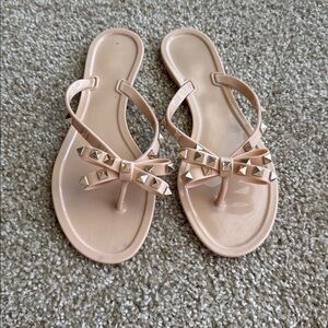 Studded Bow Jelly Sandals